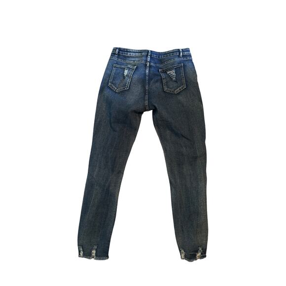 EUC Unbranded Women's Distressed Blue Jeans Straight Leg Stretchy Size 1XL - Picture 2 of 4